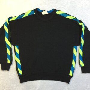 Vintage Demetre Latitude Ski Sweater Men's Size L Virgin Wool Black Neon Green